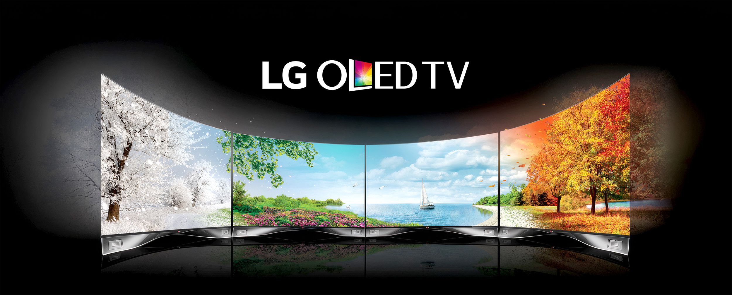 Brand identity visual system showing dynamic and colorful pixel expression for LG OLED TV