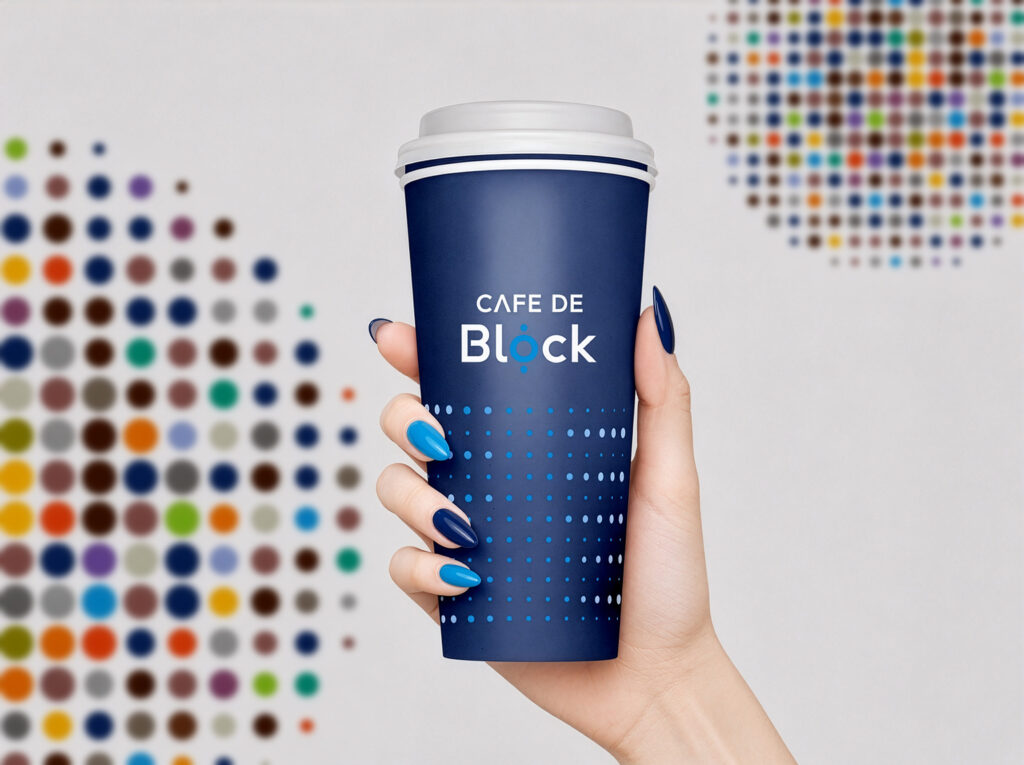 핀테크 브랜딩 | Cafe De Block - Cup Graphic